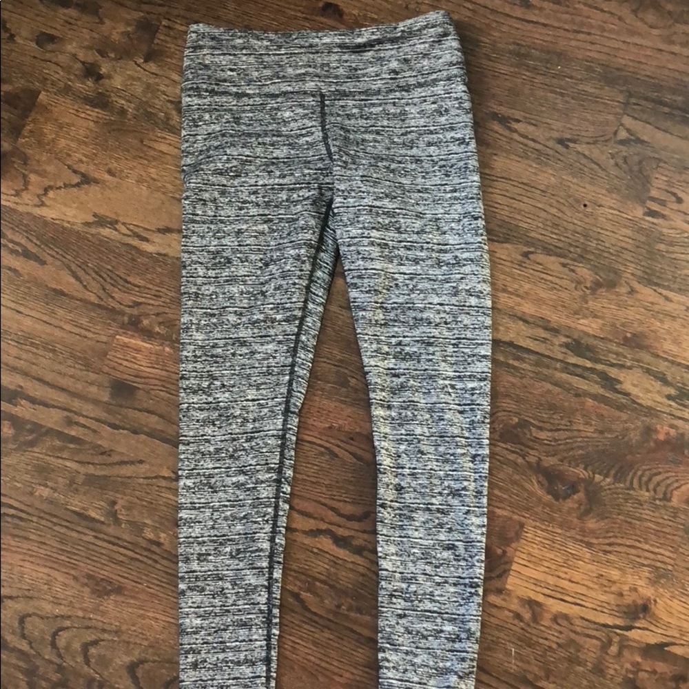 Fleece lined black and white leggings
